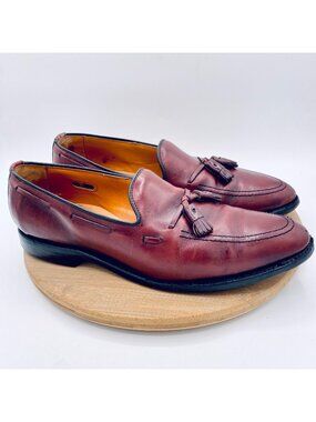 Allen Edmonds Grayson Shoes Mens 12 B Brown Leather Tasseled Loafers USA